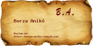 Borza Anikó névjegykártya