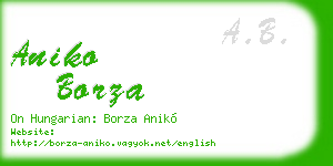 aniko borza business card