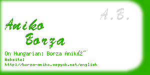 aniko borza business card